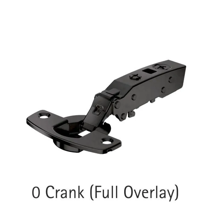 Hettich Obsidian Black Sensys Hinge - 32 mm - with Mounting Plate and Cover Cap