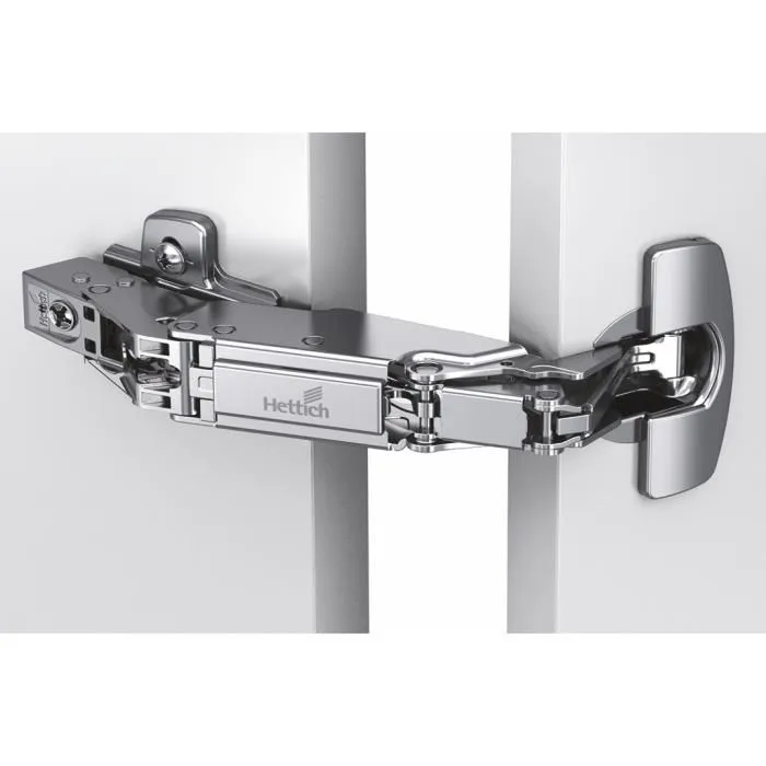Hettich Sensys 8657i Hinge - TH52 for 15-32 mm thick doors; Opening angle 165° with mounting plate