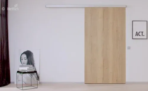 Hettich TopLine 80 SiSy: Single Profile Top Running Door Weight 80 kg | door; Max Door Dimensions: Width1000 | 1500 mm (Max.) with 2000 mm runner profile