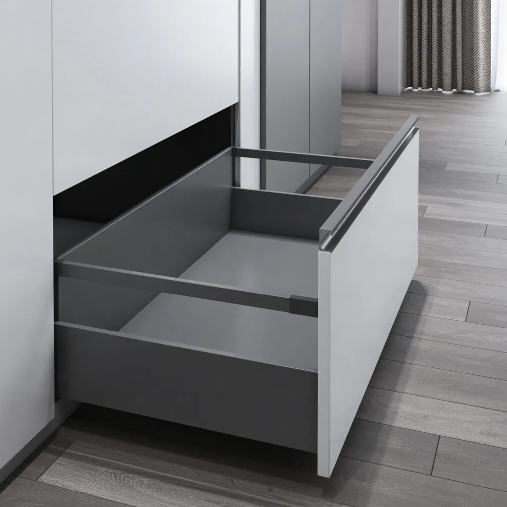 Ozone Ergotec Square Rail with FullExtension and SoftClose | Front Panel: Metal