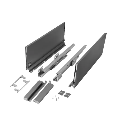 Ozone Slim Pro Ergotec Drawer System with FullExtension and SoftClose | Side Wall: Metal
