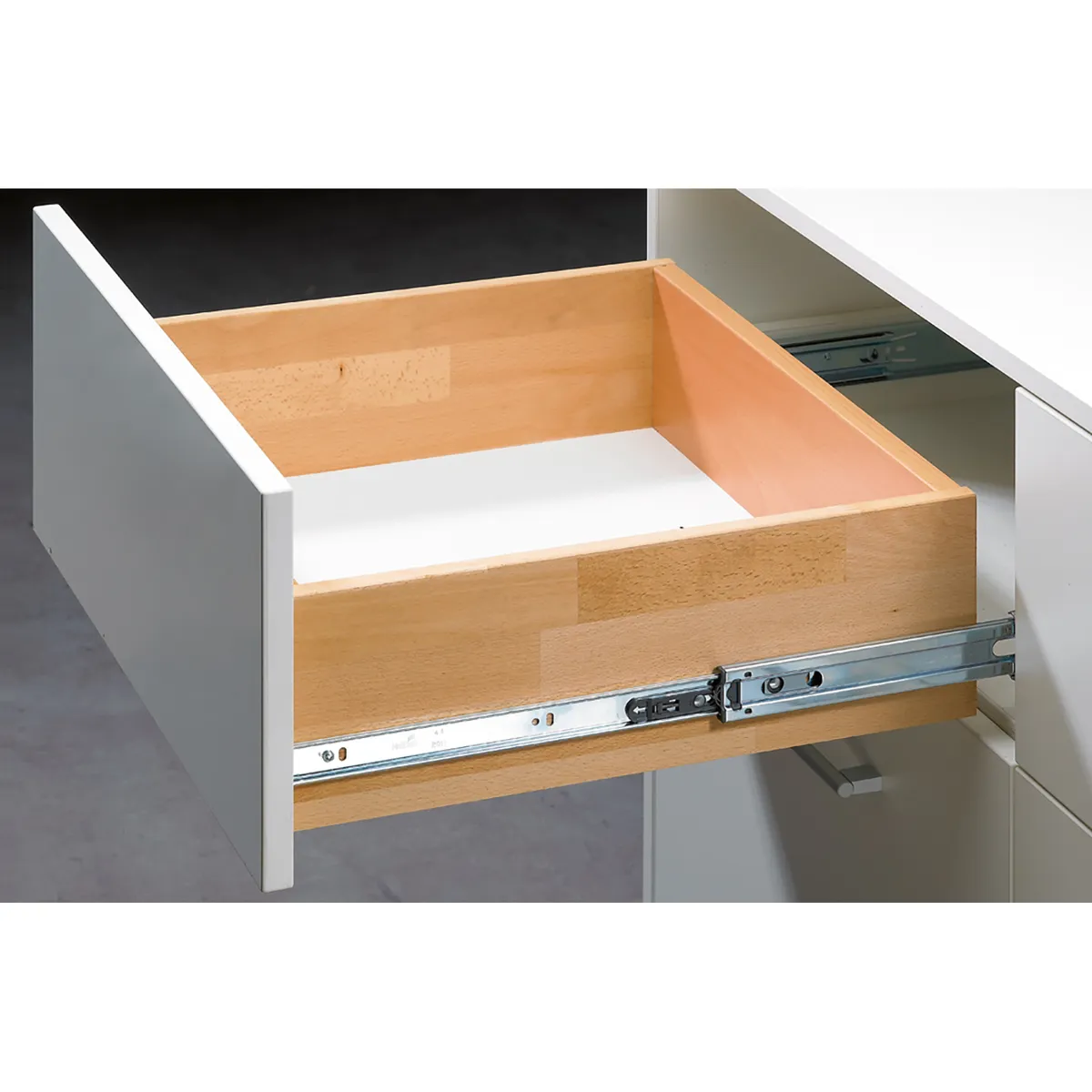 Push to open ball bearing runner, side installation,